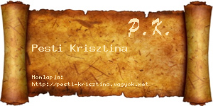 Pesti Krisztina névjegykártya