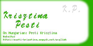 krisztina pesti business card